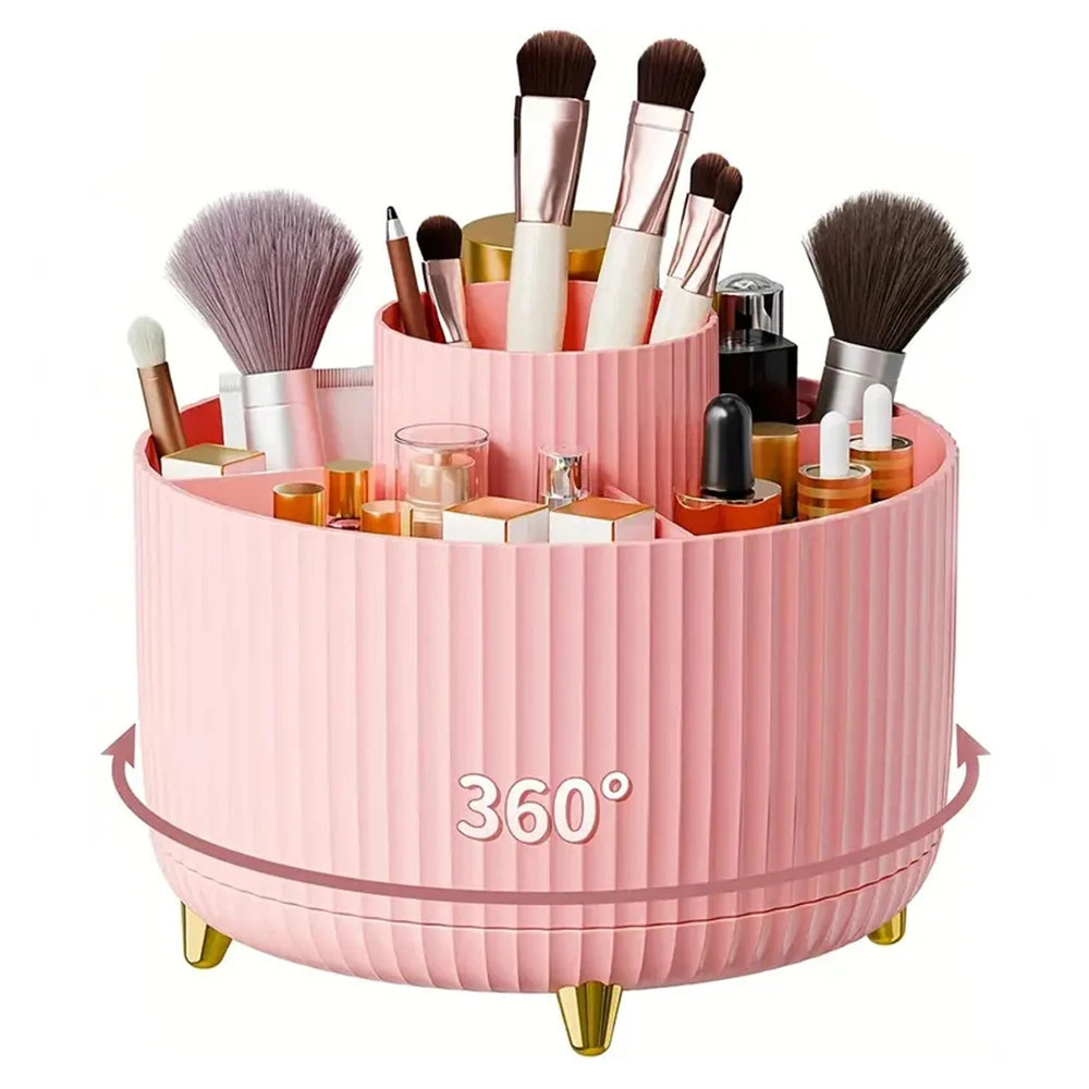 360° Rotating Makeup Brush Holder & Organizer