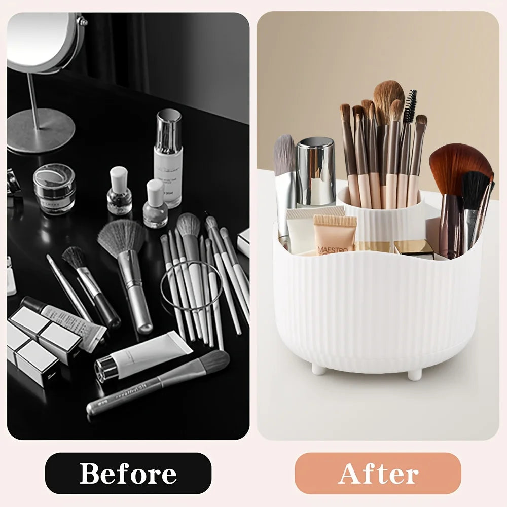 360° Rotating Makeup Brush Holder & Organizer