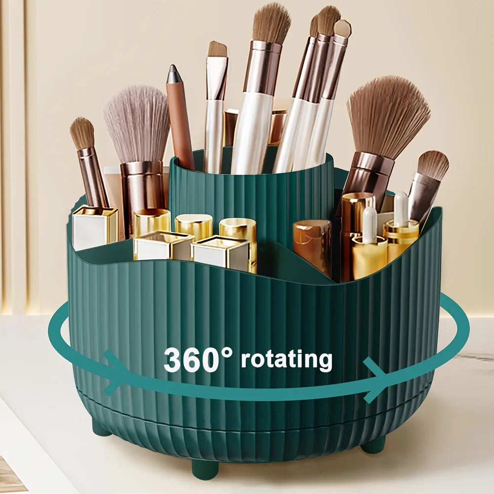 360° Rotating Makeup Brush Holder & Organizer