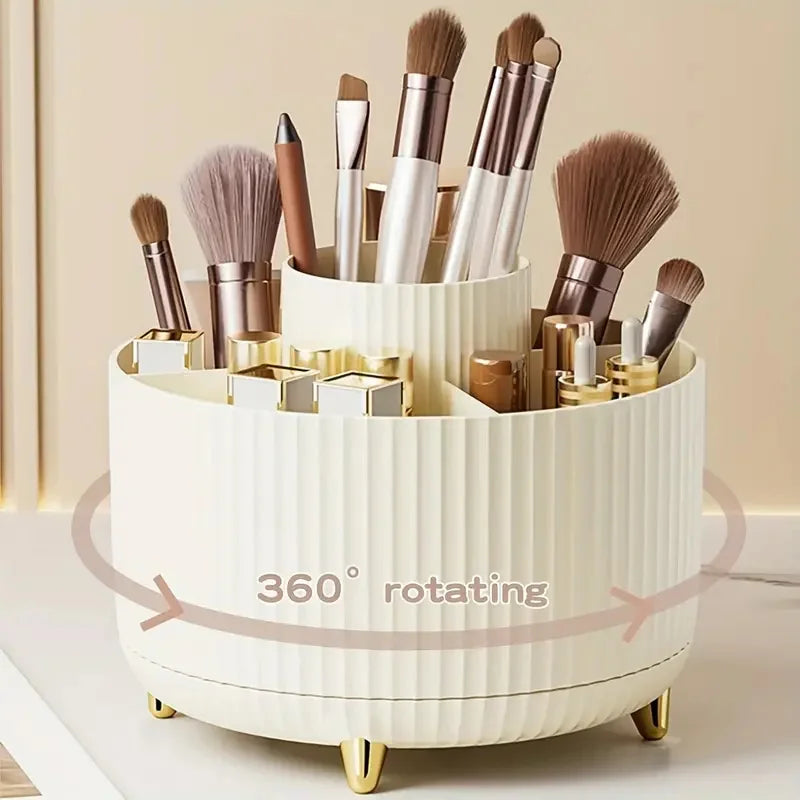 360° Rotating Makeup Brush Holder & Organizer