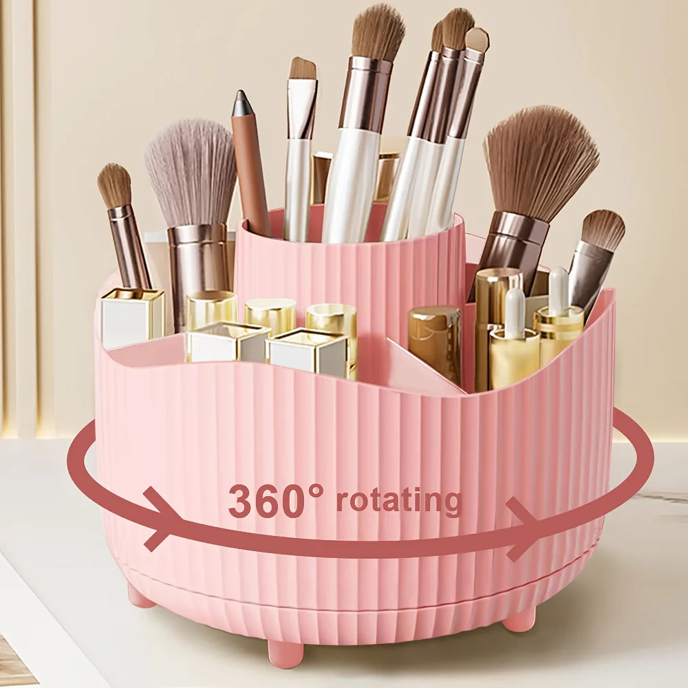 360° Rotating Makeup Brush Holder & Organizer