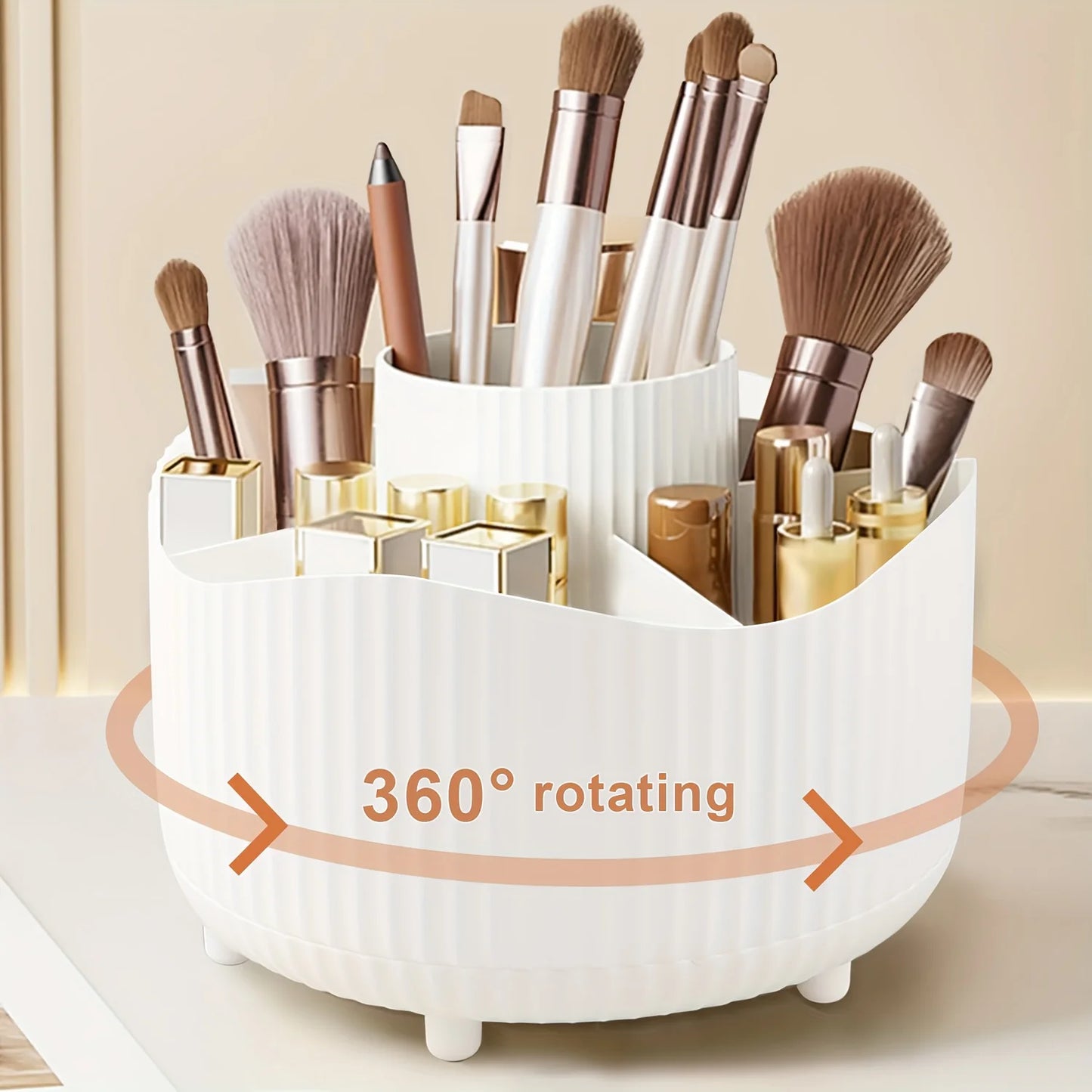 360° Rotating Makeup Brush Holder & Organizer