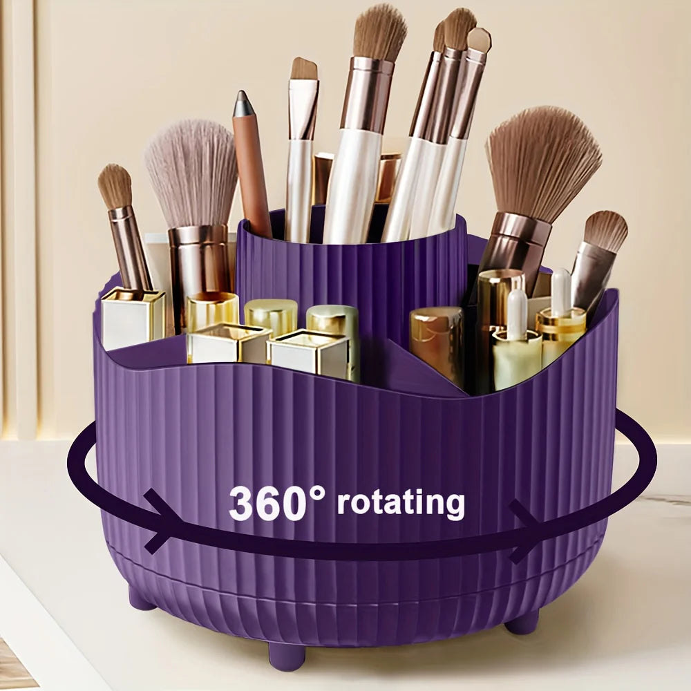 360° Rotating Makeup Brush Holder & Organizer