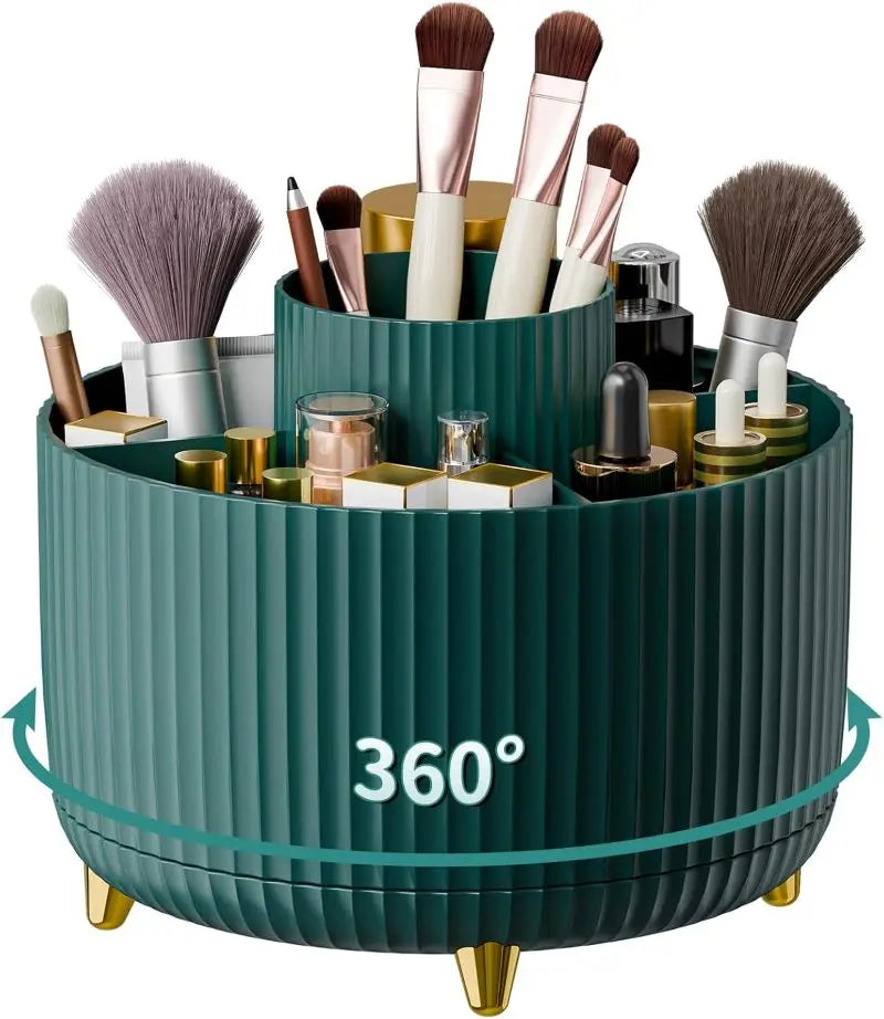 360° Rotating Makeup Brush Holder & Organizer